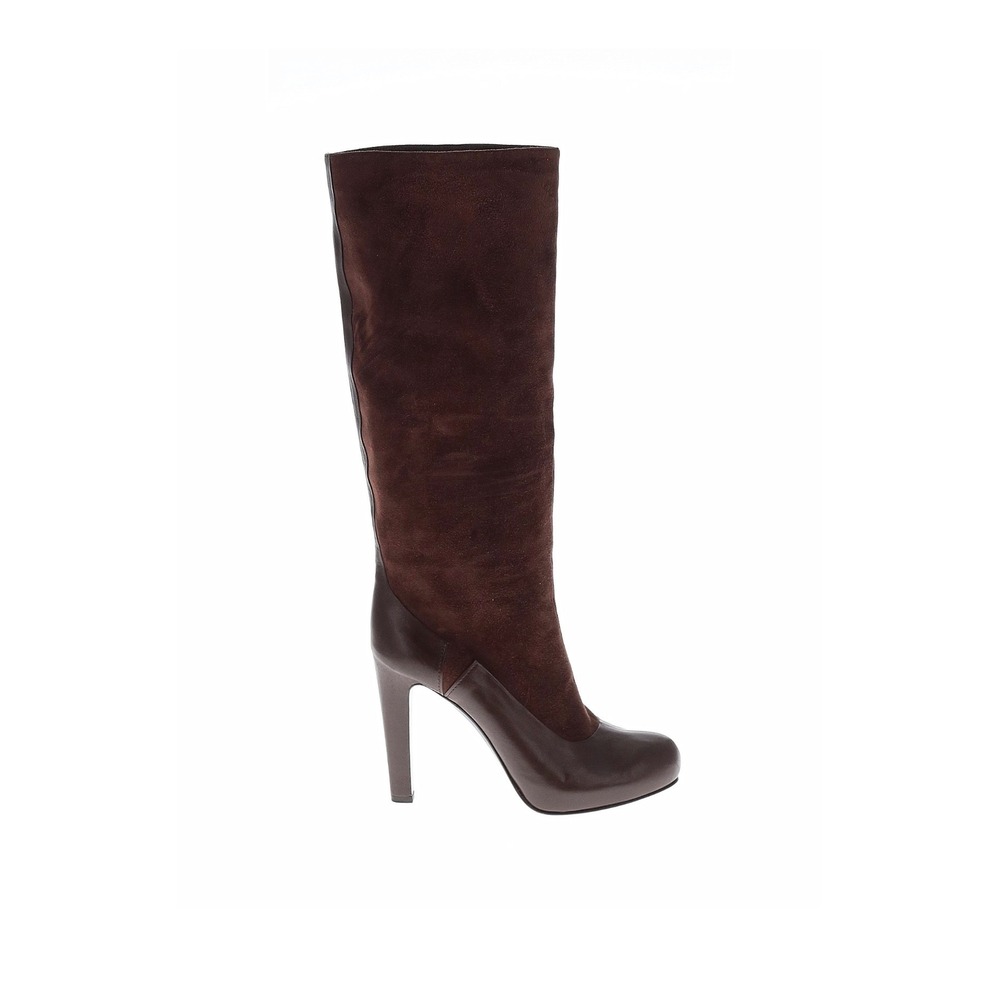 VTG BALLY Womens 10 Egista Made in Italy Brown Suede Leather Stiletto Tall Boots